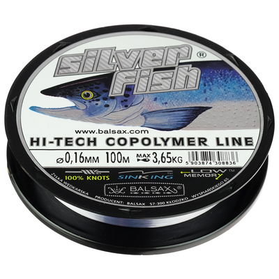 Леска BALSAX Silver Fish box, диаметр 0.16 мм, тест 3.65 кг, 100 м