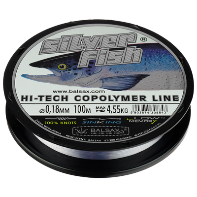 Леска BALSAX Silver Fish box, диаметр 0.18 мм, тест 4.55 кг, 100 м