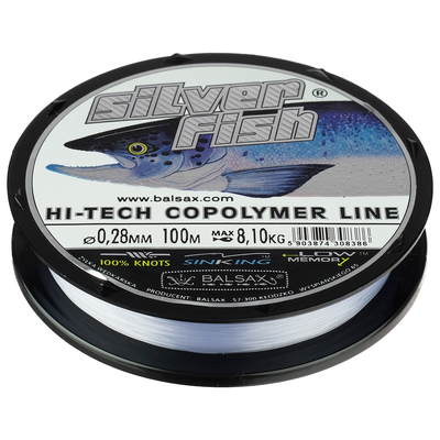 Леска BALSAX Silver Fish box, диаметр 0.28 мм, тест 8.1 кг, 100 м