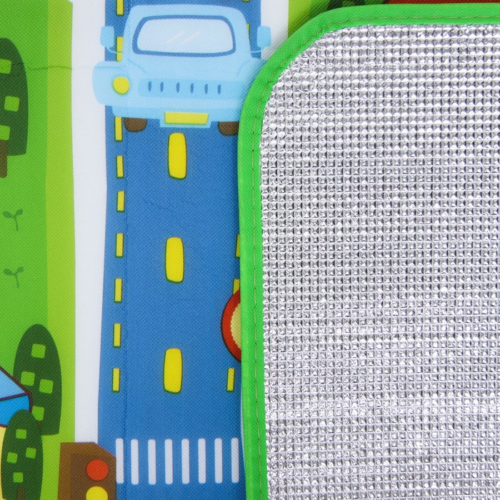 Игровой коврик для детей на фольгированной основе «Транспорт и дороги», размер 180х100x0,5 см, Крошка Я - фото 1890930037