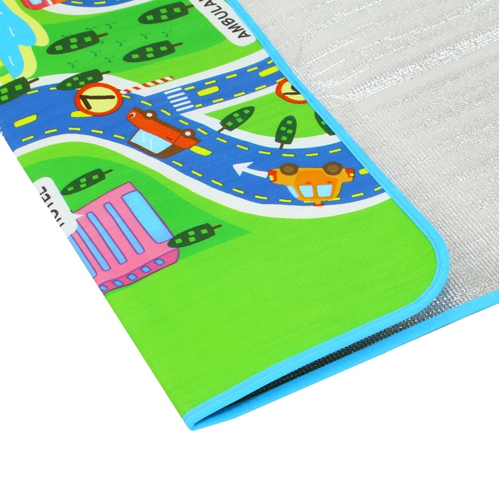 Коврик детский на фольгированной основе «Веселые дороги», размер 180х150 см 47082
