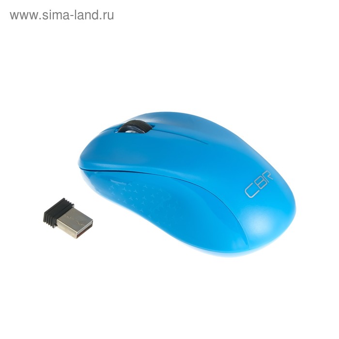 Мышь CBR CM 410, беспроводная, оптическая, 1000 dpi, USB, голубая - Фото 1