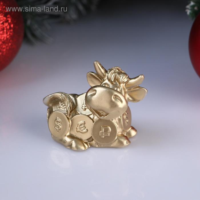 Свеча декоративная "Золотой бычок", золотая, 6×4,5×6 см - Фото 1