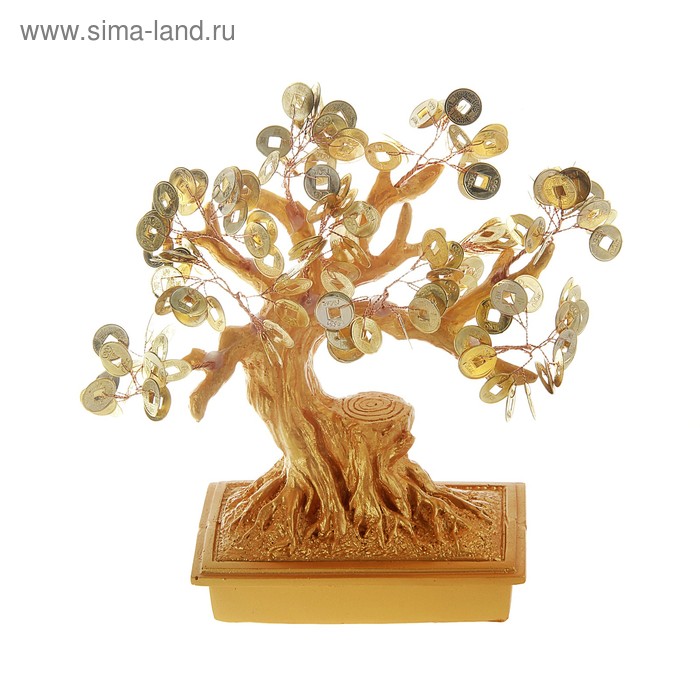 Сувенир дерево "Прямоугольник" h-19 см 180 м-т золото d=1,5 см - Фото 1