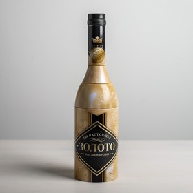 Коробка жестяная в форме бутылки «Золото», 29,7 см × 8 см × 8 см