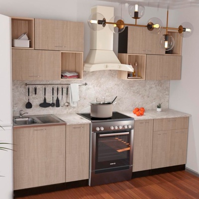 Кухонный гарнитур прямой «Надежда макси 5» 1800 мм, цвет карамель/венге