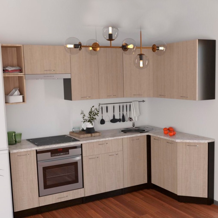 Кухонный гарнитур угловой «Надежда прайм 5», 2300×1500 мм, цвет карамель/венге - Фото 1