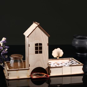 Чайный домик "Просторный со двором", с салфетницей/конфетницей, местом для солонки/перечницы