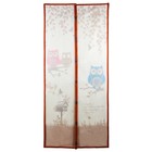 Сетка антимоскитная на магнитах «Совушки на ветке», 80×210 см, цвет коричневый - Фото 2