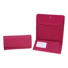 кошелёк жен 12-01-05 Стиль 19*10*1,5см раскладной, 2отд+д/кредиток на 2х клапанах малиновый - Фото 1