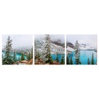 Модульная картина "Горное озеро" (3-35х35) 35х105 см - фото 320093305