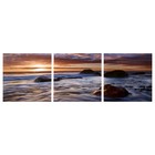 Модульная картина "Камни в море" (3-35х35) 35х105 см - фото 318321482
