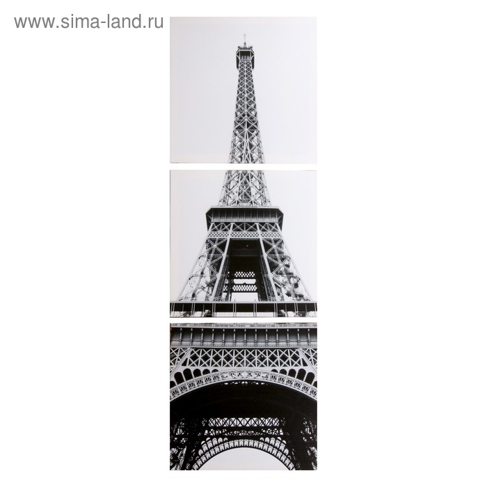 Модульная картина Эйфелева башня (3-35х35) 35х105 см
