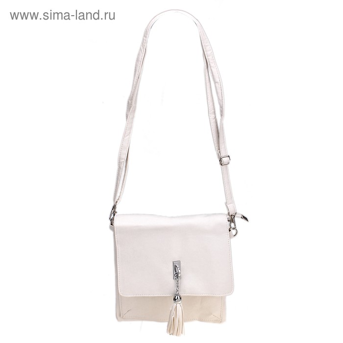 Клатч Софи 24*20*3см, 2 отд, дл. ремень, белый - Фото 1