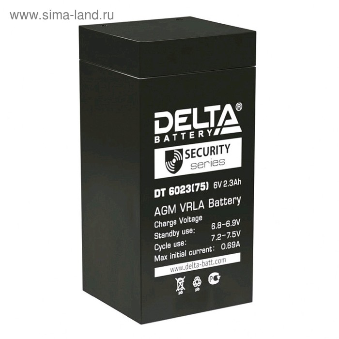 Аккумуляторная батарея Delta DT 6023 (75), 6 В, 2.3 А/ч - Фото 1