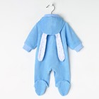 Комбинезон «Зайка», цвет голубой, рост 62 - фото 24377737