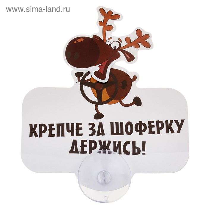 Табличка на присоске «Крепче за шоферку держись» - Фото 1