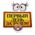 Табличка на присоске «Первый день за рулём» - Фото 1