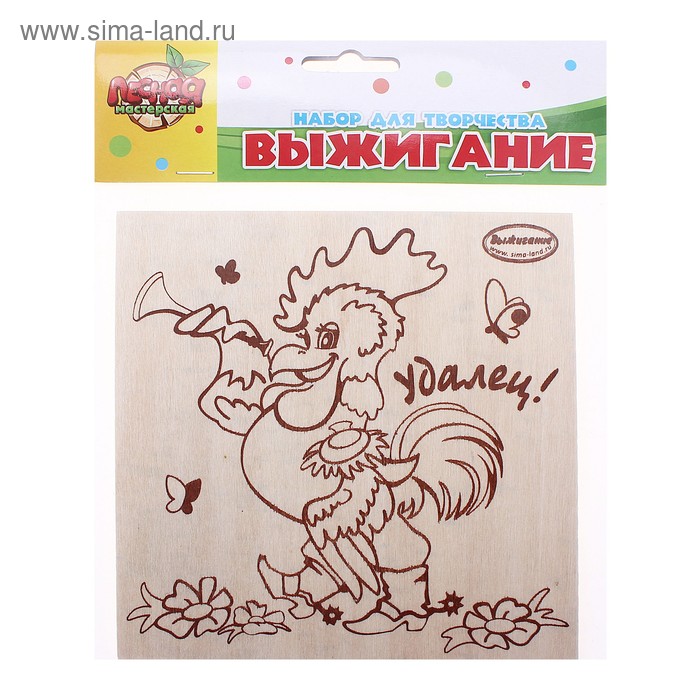 Выжигание-раскраска по дереву "Петушок" - Фото 1