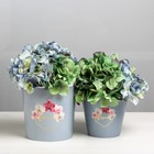 Набор кашпо для цветов 2 в 1 Flowers, тиснение, 0.8 и 1.6 л, 11×12 и 14×14 см - фото 42977051