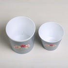 Набор кашпо для цветов 2 в 1 Flowers, тиснение, 0.8 и 1.6 л, 11×12 и 14×14 см 4840653 - фото 319867101