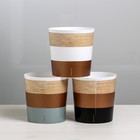 Набор кашпо для цветов 3 в 1 «Полоски», 1,6 л, 14 х 14 см - фото 49806869