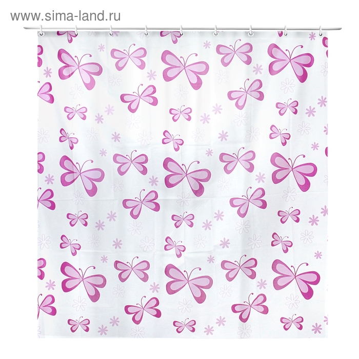 Штора для ванной комнаты Доляна «Бабочки. Бантики», 180×180 см, PEVA - Фото 1