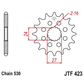 Звезда ведущая, JT423.18RB, с демпфером, цепь 530, 18 зубьев 5008177