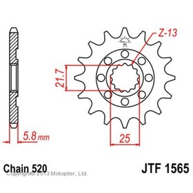 Звезда ведущая, JT 1565.12, цепь 520, 12 зубьев 5008333