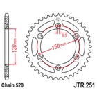 Звезда ведомая, JT 251.48SC с самоочисткой, цепь 520, 48 зубьев - Фото 2