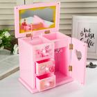 Музыкальная шкатулка «Розовый шкафчик с сюрпризами», пластик, 18×18×12 см - Фото 2