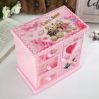 Музыкальная шкатулка «Розовый шкафчик с сюрпризами», пластик, 18×18×12 см - Фото 5