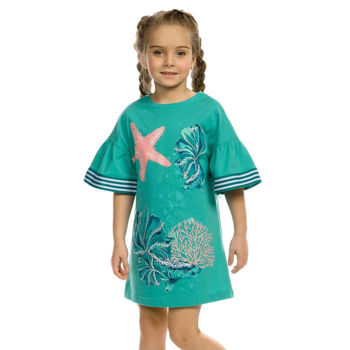 Платье для девочки, рост 92 см, цвет аквамарин