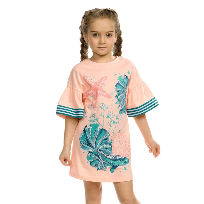 Платье для девочки, рост 86 см, цвет персиковый
