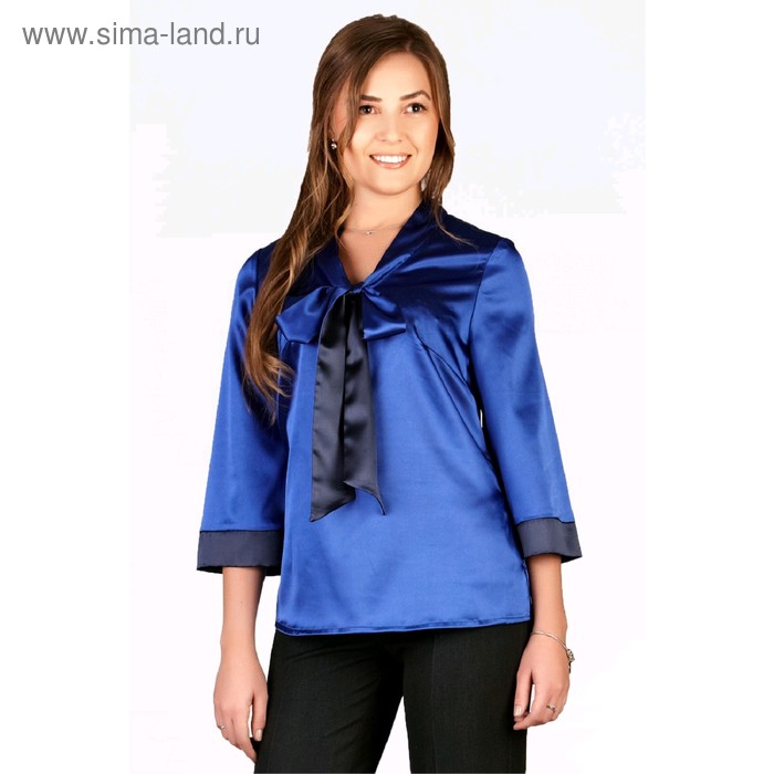 Блузка Setty's collection, размер 50, цвет синий - Фото 1