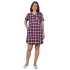 Платье домашнее женское , цвет бордо/клетка, размер 50 - Фото 6