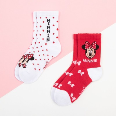 Набор носков "Minnie", Минни Маус 2 пары, красный/белый, 12-14 см