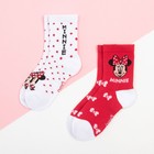 Набор носков "Minnie", Минни Маус 2 пары, цвет красный/белый, 14-16 см - фото 8987709