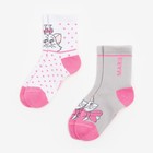 Набор носков "Marie", Коты аристократы 2 пары, цвет белый/серый, 16-18 см - фото 24311141