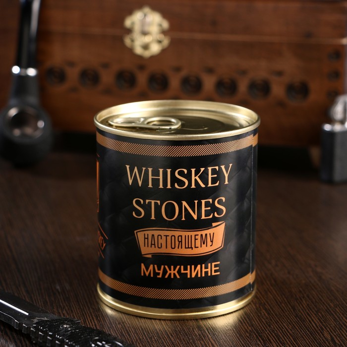 Набор камней для виски "Whiskey stones. Vintage", в консервной банке, 9 шт. - фото 1896828186