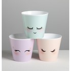 Набор кашпо для цветов 3 в 1 «Милые глазки», 0.8 л, 11×12 см - фото 61528586