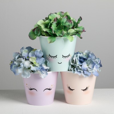 Набор кашпо для цветов 3 в 1 «Милые глазки», 0.8 л, 11×12 см