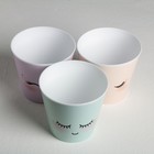 Набор кашпо для цветов 3 в 1 «Милые глазки», 0.8 л, 11×12 см - фото 61528587