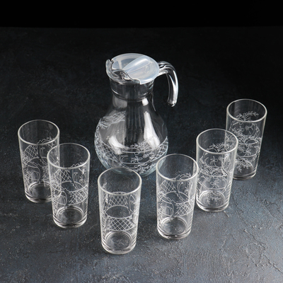 Набор питьевой «Ассоль», 7 предметов: кувшин 1 л, стаканы 230 мл, 6 шт