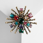 Брошь «Сияние звезды», цветная в золоте - Фото 1