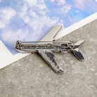 Брошь «Самолёт» на взлёт, цвет серый в серебре - Фото 2