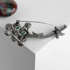 Брошь веточка кустовая «Агат зелёный» в серебре - Фото 2