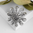 Брошь «Ромашка» лепестки с жемчугом, цвет белый в чернёном серебре - Фото 2