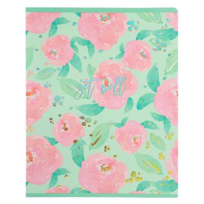 Тетрадь 48 листов в линейку Mint Gold, обложка мелованный картон, тиснение голографической фольгой, МИКС