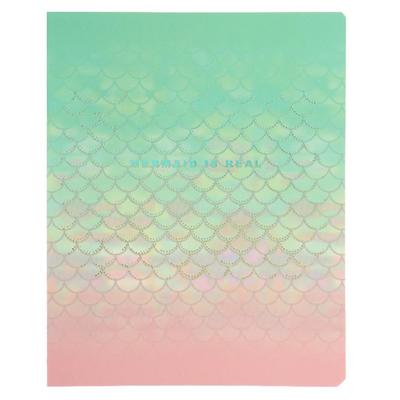 Тетрадь 48 листов в линейку Mint Gold, обложка мелованный картон, тиснение голографической фольгой, МИКС